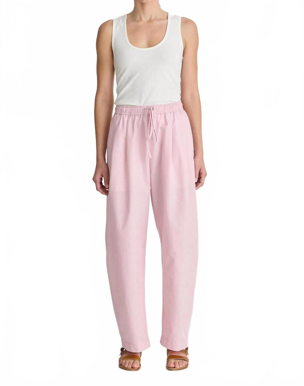 NEW APIECE APART everyday pull-on pant in pink taffy stripe